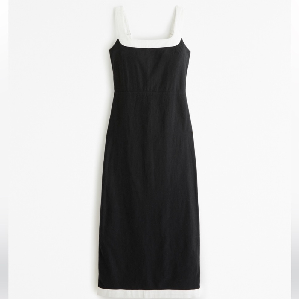 Abercrombie & Fitch Linen Blend Midi Dress